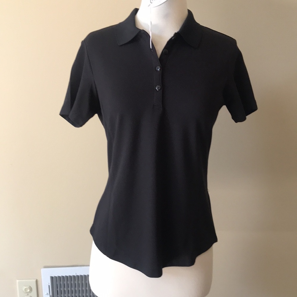 Greg Norman NWT Women’s Play Dry Performance Mesh Black Polo S/P